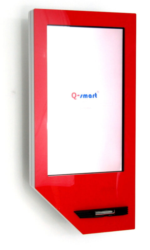 Qsmart E3 Reflex W نظام إدارة الطوابير الجداري بشاشة لمس 19 بوصة